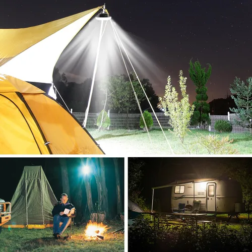 Vista 7 de IODOO Luz de campamento recargable de 10000 mAh 4000LM con sensor de movimiento y radar, tiempo de espera de 72 horas, linterna de campamento
