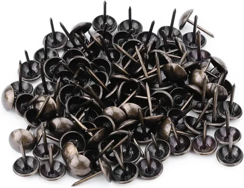 Vista 43 de MroMax 120 tachuelas de clavos para tapicería de 0.47 pulgadas de diámetro, hierro de estilo vintage, de metal, redondos, de 0.67 pulgadas de altura