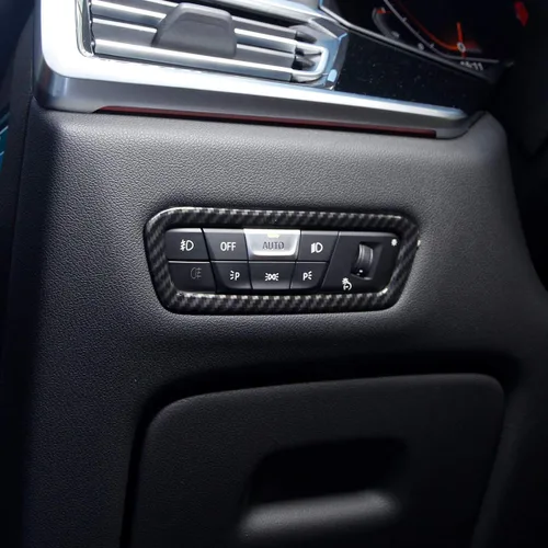 Vista 5 de Fibra de carbono estilo ABS coche interruptor decoración marco ajuste para BMW X5 G05 X7 G07 2019