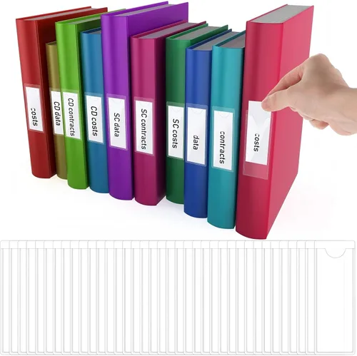 Vista 9 de Paquete de 30 bolsillos autoadhesivos para tarjetas de índice, con apertura superior, tarjetero ideal para organizar y proteger tus tarjetas