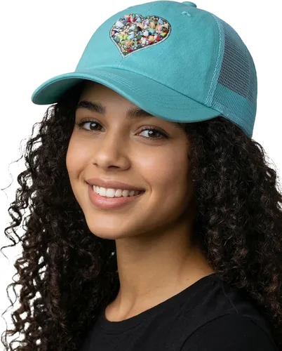 Vista 19 de Funky Junque Distressed Mesh Low Profile Trucker Hat Snapback Cap Paquete de 2: camuflaje negro y negro