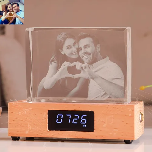 Vista 7 de Foto de cristal personalizada, regalos personalizados con tu propia foto para mamá, papá, pareja, familia, impresión en color personalizada, regalos