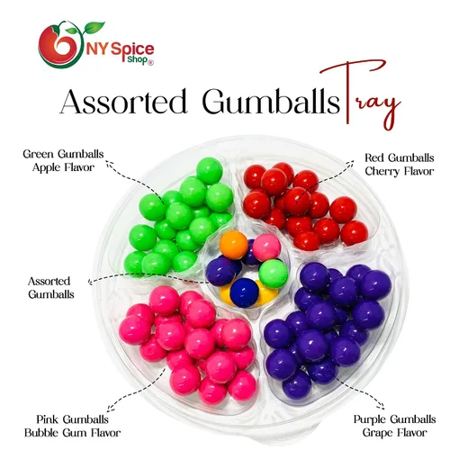 Vista 2 de NY Spice Shop Bandeja surtida de chicles – Bandeja de chicles afrutados de 2 libras – Gumballs para bufé de dulces – Bolas de chicle jugosas