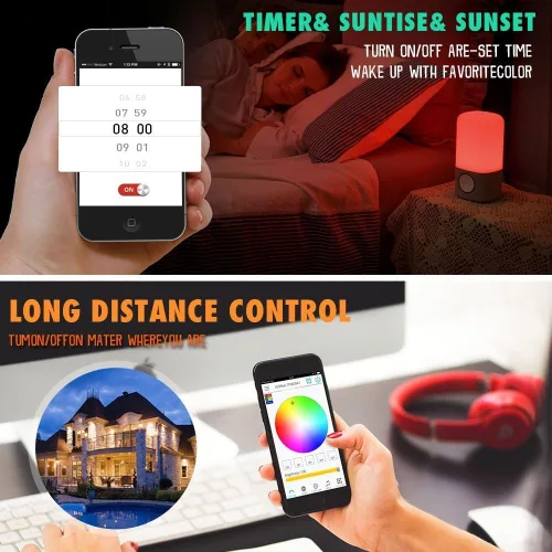 Vista 5 de iNextStation - Controlador LED Inteligente RGB WiFi con Salida de 4 Pines Compatible con Alexa/Google Home Assistant/IFTTT para Android/iOS