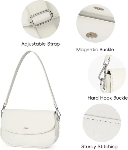 Vista 5 de CLUCI Monederos para mujer, bolso de hombro pequeño, lindo embrague de diseñador, bolsos de cuero cruzados, bolso Hobo