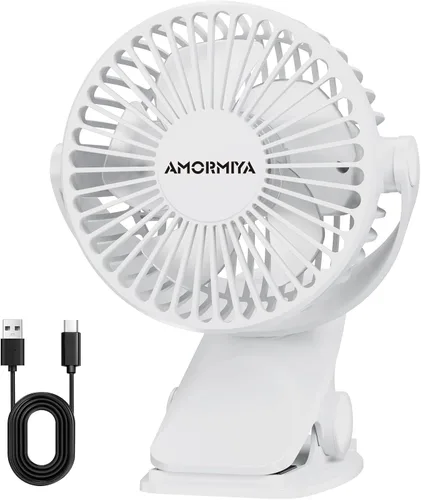 Vista 10 de Ventilador portátil con clip recargable mini para escritorio Golf Azul marino
