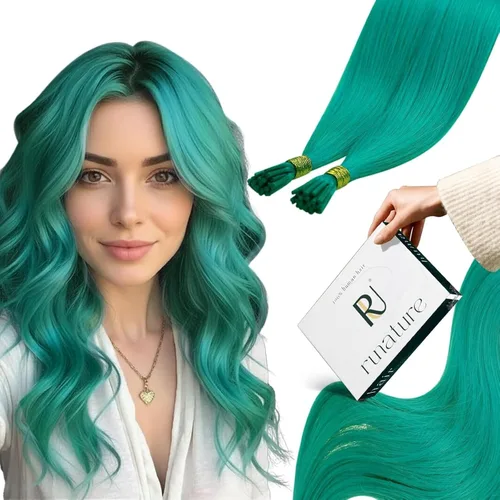 Vista 137 de RUNATURE Extensiones de cabello humano con punta en U, color marrón ceniza a rubio platino