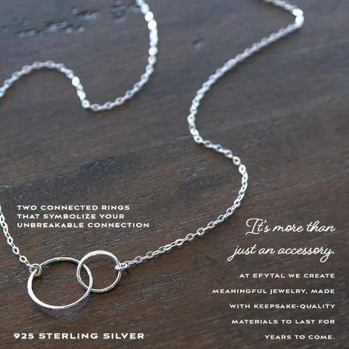 Vista 4 de EFYTAL Gifts for Mom from Daughter Sterling Silver or Gold Plated Two Circles Necklace for Women Mother Daughter Gift for Mom Daughter Gifts from