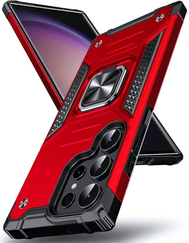 Vista 106 de DASFOND Diseñada para funda Galaxy S8 con soporte, anillo metálico giratorio mejorado de 360°, soporte kickstand de grado militar, resistente a