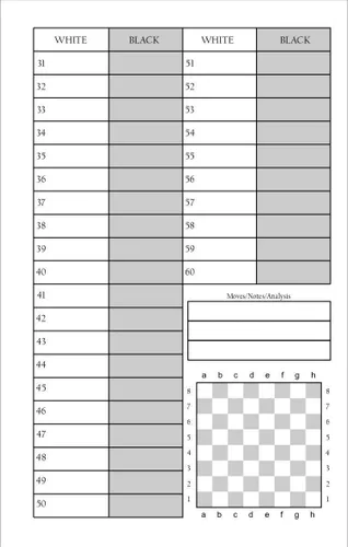 Vista 6 de We Games Libro de puntuación de notación de ajedrez de tapa dura - Negro