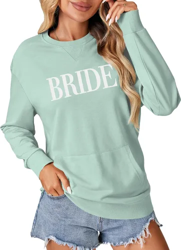 Vista 15 de OPOIPIN Suéter con bolsillo de manga larga y cuello redondo para mujer, estilo casual