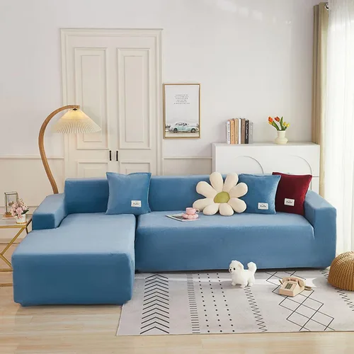 Vista 13 de IMYOGI Fundas de sofá de alta elasticidad de felpa de alta elasticidad para sofá modular en forma de L, fundas de sofá suaves y lavables, protector