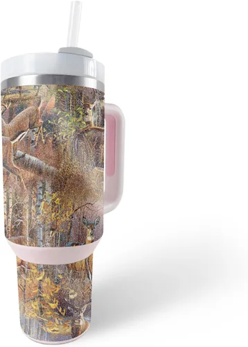 Vista 33 de MightySkins - Vaso con purpurina brillante compatible con Stanley The Quencher H2.0 FlowState de 40 onzas, Crazy Tikis, acabado protector y duradero