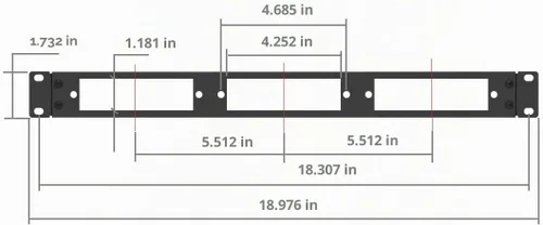 Vista 3 de Paquete de 2 paneles de conexión de fibra en blanco de 1U de 19 pulgadas para 3 paneles LGX