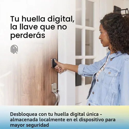 Vista 2 de Yale Assure Lock 2 Touch Deadbolt, Cerradura de puerta de entrada sin llave de ante negro con teclado digital táctil y escáner de huellas