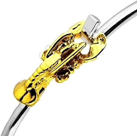 Vista 2 de Cape Cod Jewelry-CCJ Pulsera de langosta con cierre de dos tonos