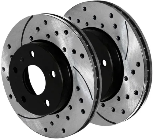 Vista 2 de Par de rotor de freno ranurado perforado delantero compatible con carro convertible Hatchback PR44170LR