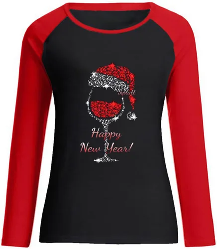 Vista 4 de DOLKFU Sudadera con capucha para mujer, diseño de copa de vino tinto, con capucha y diseño de Año Nuevo