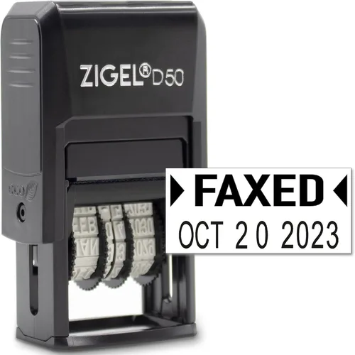 Vista 25 de ZIGEL Sello de Fecha D50 con Completado - Sello de Fecha Autoentintado - Negro