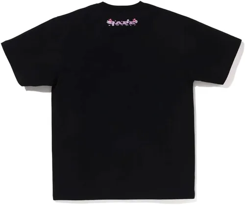 Vista 3 de Camisa Hip Hop Sakura Print Manga Corta Shark Ape Camiseta Cuello Redondo Dibujos Animados Algodón Top Hombres y Mujeres Jóvenes