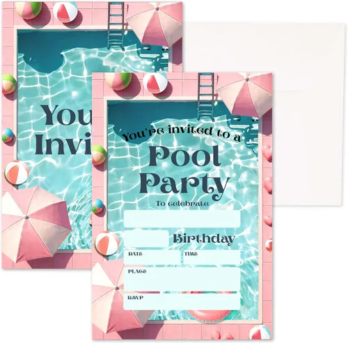 Vista 6 de Invitaciones para fiesta de primer cumpleaños, invitaciones de cumpleaños con purpurina de globo, invitaciones de cumpleaños de doble cara