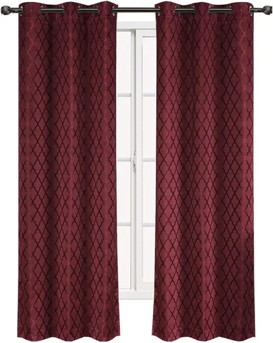 Vista 7 de Panel de cortina para oscurecimiento de ventana, con arandela, en tejido jacquard, paneles en par, juego de 2 paneles de Willow Jacquard