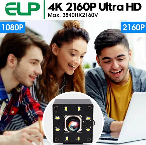 Vista 6 de ELP Cámara USB 4K Visión Nocturna 8MP Autofoco Webcam para Computadora Mini UVC USB2.0 Lightburn Cámara IMX415 USB Cámara de Seguridad Cámara PC