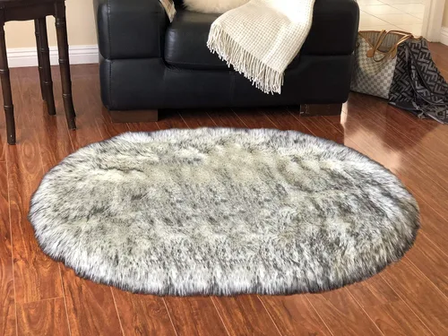 Vista 17 de LAMBZY Alfombra de pelo de oveja sintética, hipoalergénica, ovalada, sedosa, lujosa, para dormitorio, sala de estar, habitación de los niños, sofá