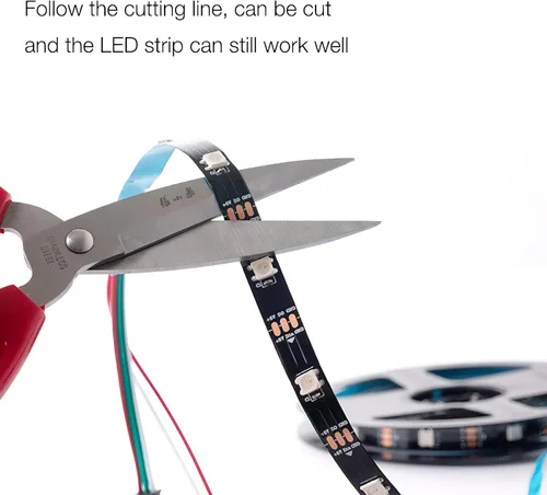 Vista 4 de WS2812B Tira de luz LED individual direccionable a todo color SMD 5050 RGB Pixel Strip DC5V