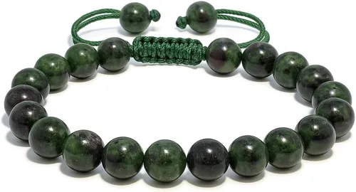 Vista 37 de Adjustable Crystal Bracelet – Gemstone Bead Bracelet with Adjustable Macrame String – Chic Gemstone Bracelet for Men and Women – 8mm Round Healing