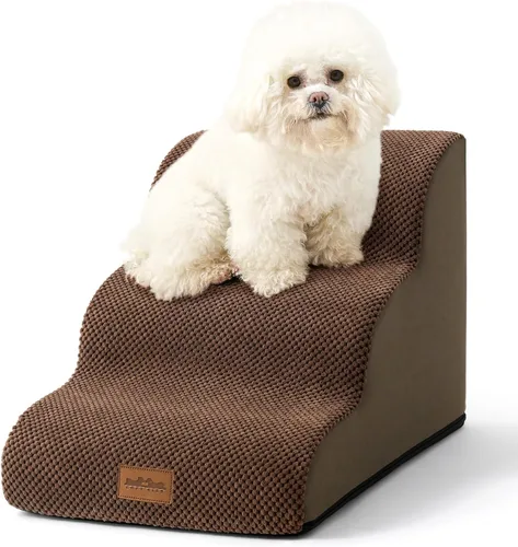 Vista 37 de COZY KISS Escaleras para perros pequeños de 11.8 pulgadas de alto, escalón curvado para cachorros, gatos mayores, rampa mediana para mascotas