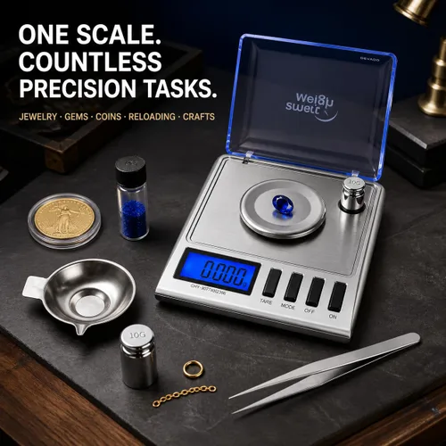 Vista 11 de Smart Weigh GEM20 - 20 g x 0,001 gramos, balanza digital de alta precisión en miligramos para joyería, recarga, balanza para joyas y gemas, pesas