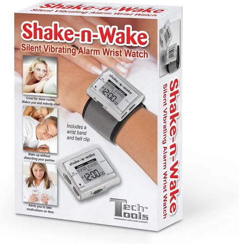 Vista 7 de Tech Tools Reloj despertador vibratorio - Shake N Wake - Reloj de pulsera con alarma silenciosa - con alarma dual