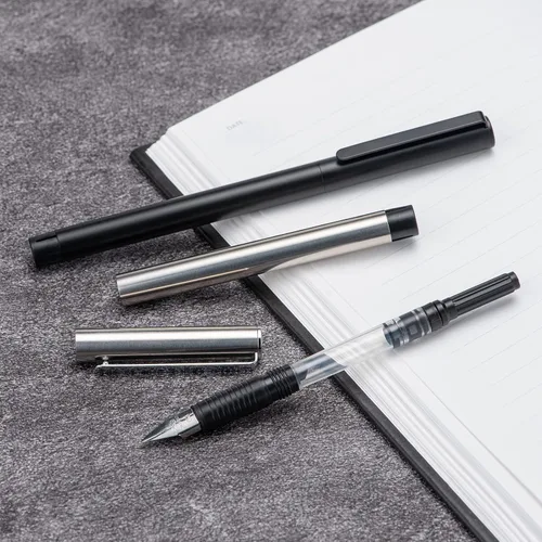 Vista 8 de Juego de 3 bolígrafos estilográficos Jinhao 65 color negro, iridio ultra fino, punta extrafina y fina, bolígrafo de escritura suave con juego