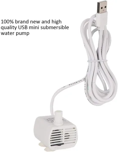 Vista 2 de Mini bomba USB sumergible ultra silenciosa fuente para acuario, peces, estanque, dispensador de agua para mascotas, hidroponía