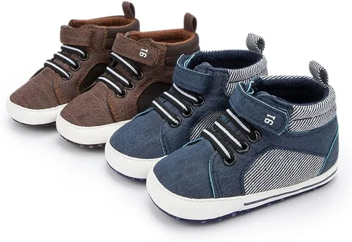 Vista 2 de Miamooi Zapatos deportivos para bebés, niños y niñas, suela suave, zapatos de primera caminata, informales, planos, ligeros, para cuna