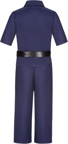 Vista 3 de Doxrmuru Girls Police Officer Costume Cop Uniform for Kids Halloween Dress Up Cosplay Costume 3-10 Years