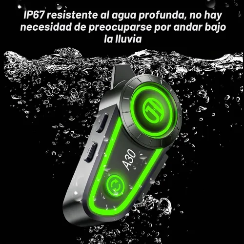 Vista 2 de Altavoces para casco de motocicleta, auriculares Bluetooth, respuesta automática, control de música, 120 horas de reproducción, sistema de alta