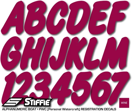 Vista 2 de stiffie whip-one Vino 3" alpha-numeric registro números de identificación pegatinas calcomanías para barcos y personal Lancha