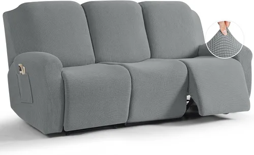 Vista 65 de TAOCOCO Funda reclinable de 4 piezas, funda elástica para sofá reclinable de 4 piezas, funda reclinable con 1 asiento, protector de sofá suave