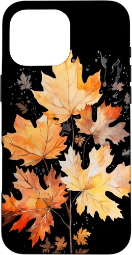 Vista 19 de iPhone 16 Autumn Leaves Watercolor Art Fall Season Thanksgiving Case
