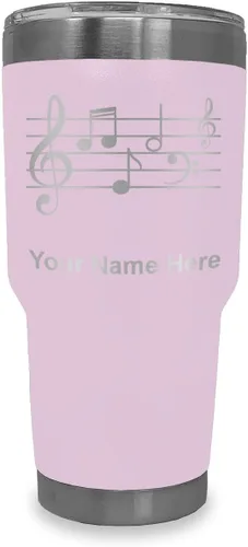 Vista 22 de LaserGram Vaso aislado al vacío de 20 onzas, personal de música, grabado personalizado incluido (negro)