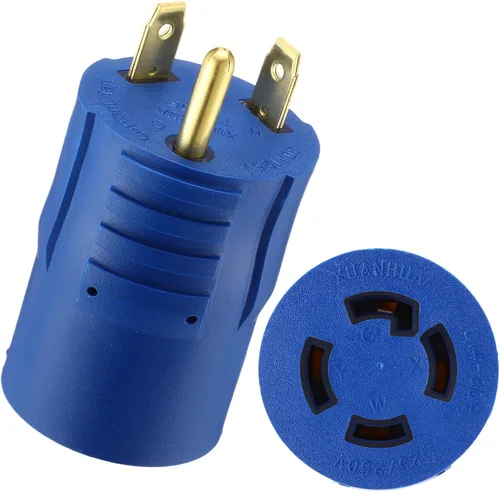 Vista 18 de Kanayu NEMA TT-30P a L14-30R Adaptador de interruptor de transferencia de Amarillo