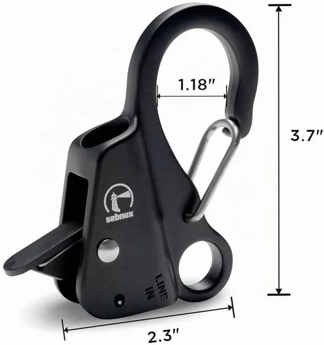 Vista 5 de Quick Release Boat Fender Clip Boat Bumper Clip Negro
