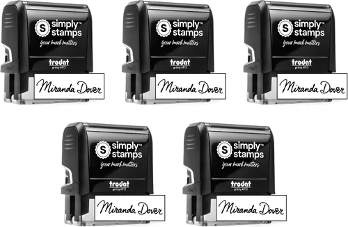 Vista 12 de Sello de firma personalizada - Insignia personalizada - Autoentintado - ¡Tu elección de 7 colores de tinta! (1, Grande)