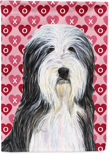 Vista 192 de Caroline's Treasures SS4484GF Bandera de jardín con diseño de bulldog inglés y corazones para el Día de San Valentín, bandera decorativa para patio