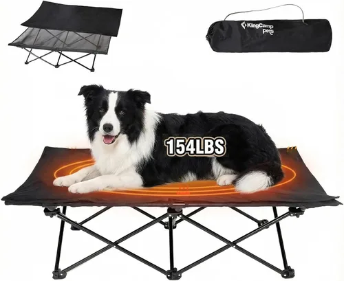Vista 10 de KingCamp Cama elevada para perros pequeños, cama de mascotas elevada y de enfriamiento para exteriores con malla transpirable lavable y pies