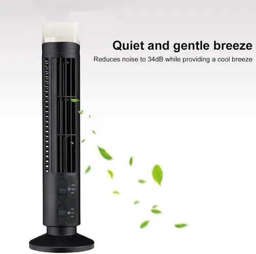 Vista 3 de Pomya Ventilador de torre oscilante sin aspas, ventilador de oficina silencioso con oscilación de 90 grados, ventilador de escritorio portátil