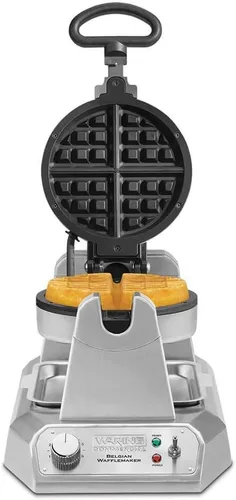 Vista 5 de Waring Commercial WW180X waflera belga simple de resistencia alta, placas antiadherentes recubiertas, produce 25 waffles por hora, 120V, 1200W