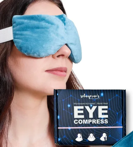 Vista 7 de Máscara térmica para ojos secos, compresa de ojos húmedos para microondas para alivio de orzos, almohadilla de compresión ocular cálida para ojeras